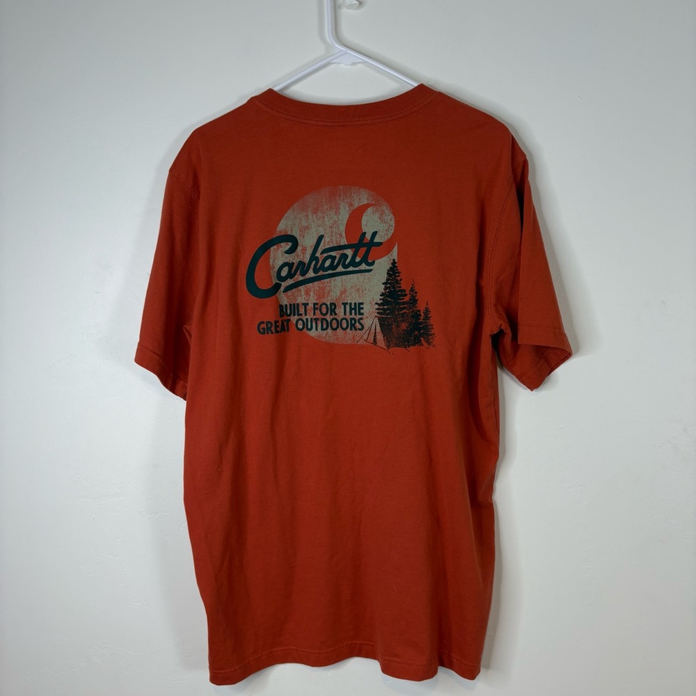 Carhartt Men’s Orange Outdoors Logo T-Shirt Medium - Picture 5 of 7